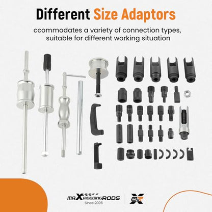 maXpeedingrods 40 Pcs Diesel Fuel Injector Puller Removal Tool, Auto Truck Diesel Injector Extractor Removal Tool, Slide Hammer Fuel Injector Removal Tool Kit for Diesel Engines - style: Hammer injector puller