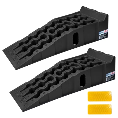 Garvee 2 Pack Low Profile Car Service Ramps, 6 t Heavy Vehicle Lift Ramps | 12000 LB Heavy Duty Vehicle Lift Ramps, 6.7" Lift Height Portable Auto Ramp for Home Garage Oil Change Maintenance Repair - size: 6T