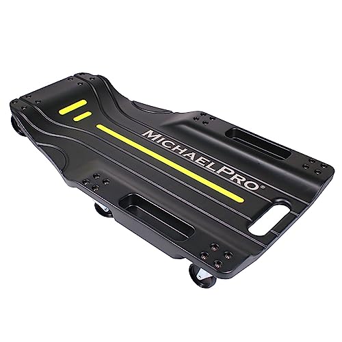 MichaelPro 40-Inch Mechanic Creeper – Low Profile Automotive Creeper, 350 Lbs Capacity Rolling Garage Car Creeper, Shop Creeper with Tool Trays | MP016003