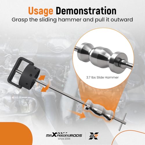 maXpeedingrods 3.74 Inch CV Axle Shaft Puller Tool, UTV/ATV CV Axle Removal Tool with 5/8"-18 Slide Hammer for Cars, Trucks, ATV & UTV CV Joint & Drive Shaft Removal Tool Set