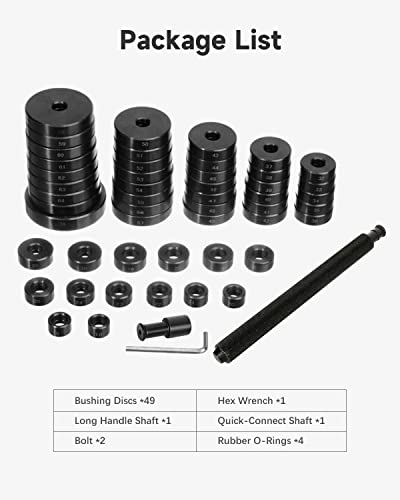 52-in-1 Custom Bushing Driver Tool Set 52PCS Transmission Wheel Axle Bearing Race Seal Installer Seal Remover & Press Tool Kit Bush Removal Puller Bearing Press Tool Kit
