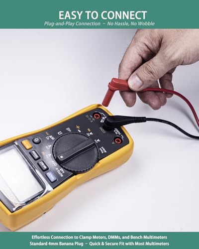 Multimeter Leads Kit with Heavy Duty Alligator Clips and Ultra-Sharp Test Probe Tips, CATIII 1000V/CATIV 600V, 10A Rated, for Electronics, Automotive, and Industrial Use
