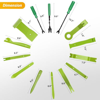 GOOACC 88Pcs Trim Removal Tool, Auto Push Pin Bumper Retainer Clip Set Fastener Terminal Remover Tool Adhesive Cable Clips Removal Kit Car Panel Radio Removal Auto Clip Pliers, Green - color: 88Pcs Clips Removal Kit Green