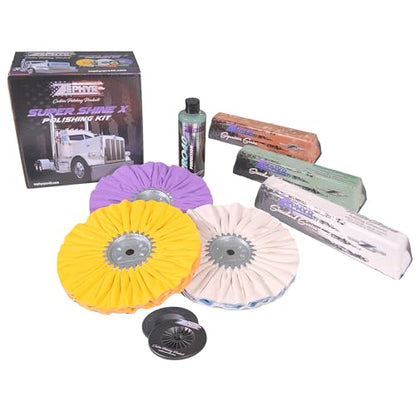 Zephyr - Super Shine X Big Rig Aluminum Polishing Kit - Metal Polishing Kit Made for Big Rigs, Fuel Tanks, Wheels & More - size: Super Shine 'X' Big Rig Kit