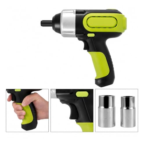 Hydraulic Jack, 5T 12V Electric Car Jack Kit with Impact Wrench | LED Light, Hydraulic Lift 13.5-36 Cm, Inflator Pump, LCD Display