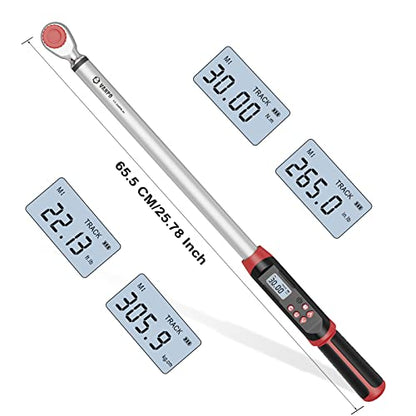 VANPO Digital Torque Wrench 1/2-Inch Drive for Automotive, 12.5-250.8 ft-lb | 17-340Nm, Electronic Torque Wrench with Buzzer & LED Indicator, Accurate to ±2%, for Agricultural & Tractor - size: 12.5-250.8 ft-lbs/17-340Nm