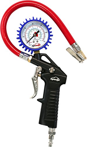 EPAuto Heavy Duty 120 PSI Tire Inflator Gauge w/Hose & Quick Connect Plug | with 1/4" Industrial Type-D Quick-Connect Plug
