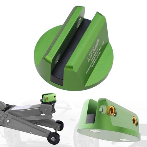 Universal Aluminum Grooved Magnetic Jack Pad, Jacking Puck Pinch Weld Frame Rail Adapter, for Car SUV Truck Pickup Sedan MPV Wagon, Change Tire Repair Tires Oil Must Change Have-Green - color: Green
