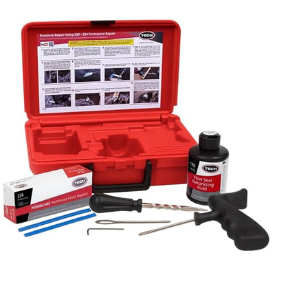 TECH Permacure Truck Tire Plug Kit – Ideal Tools and Flat Tire Fix for Trucks, Tractors, and Large Tires (40 Heavy-Duty Plugs for Emergency Tire Patch and Puncture Repair)