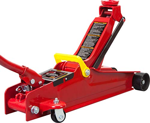Big RED T825051 Torin Hydraulic Low Profile Trolley Service/Floor Jack with Single Piston Quick Lift Pump, 2.5 Ton (5,000 lb) Capacity, Red - size: 2.5 ton
