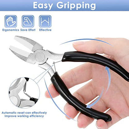 Billbotk Nylon Jaw Pliers for Jewelry Making - Flat Nose, Soft Jaw Pliers for Chain Making - style: Nylon Jaw Pliers