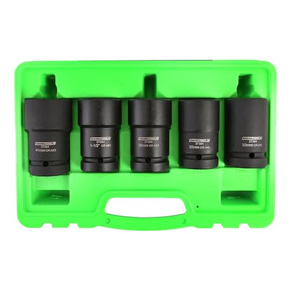OEMTOOLS 37384 5 Piece Budd Wheel Socket Set For Domestic And Imported Trucks, Lug Nut Impact Socket Set, Combination Set For Wheel Studs