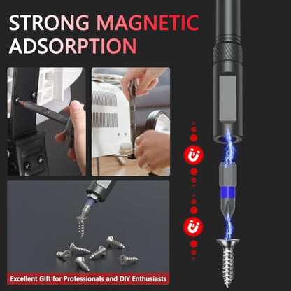 24 in 1 Magnetic Screwdriver Set,DIY Ratchet Screwdriver with Detachable Handle,Multi Bit Screw Driver Set Multifunctional Toolbox,Portable Precision Repair Tool Kit for Furniture Computer Bicycle
