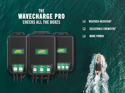 Battery Tender WaveCharge Pro 2 Bank Multibank Charger - 20 AMP (10 AMPs Per Bank) -12V - Smart Multi Battery Weatherproof Charger and Maintainer - 022-1007-DL-WH