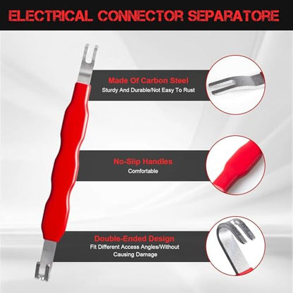 Automotive Electrical Disconnect Pliers Kit, Upgraded High-Carbon Steel Connector Release Tool Set with Straight & Angled Pliers and Terminal Removal Tool for Car Wiring Harness Repair - size: 5SET