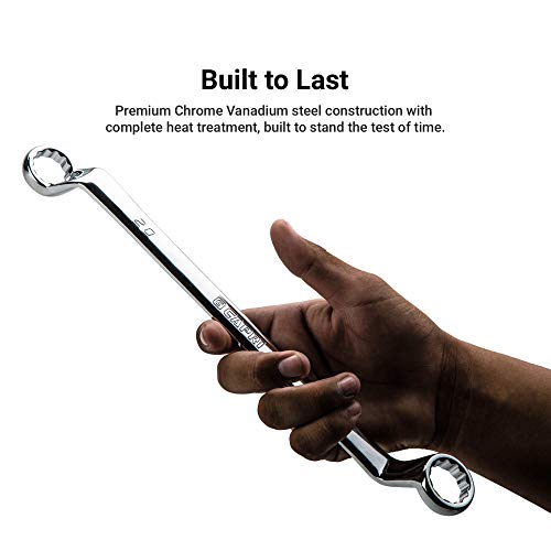 Capri Tools 22 x 24 mm 75-Degree Deep Offset Double Box End Wrench - size: 22 x 24 mm