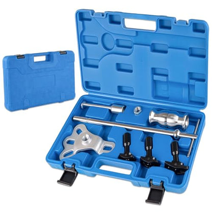 Rear Axle Bearing Puller Tool Kit & Slide Hammer Set, Heavy-Duty Axle Seal & Bearing Remover with Slide Hammer Yoke, 3 Adapters (1-1/4" to 2-7/8" IDs), Premium Automotive Repair Tool