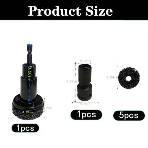 Wheel Hub Cleaning Tool Kit – 10 Pads Wheel Stud and Hub Cleaner – Fits Power Drill or 1/2" Impact Wrench – Wheel Hub Resurfacing Kit for Quick Rust Removal on Studs, Hubs, Rotors