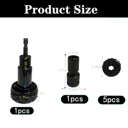 Wheel Hub Cleaning Tool Kit – 10 Pads Wheel Stud and Hub Cleaner – Fits Power Drill or 1/2" Impact Wrench – Wheel Hub Resurfacing Kit for Quick Rust Removal on Studs, Hubs, Rotors