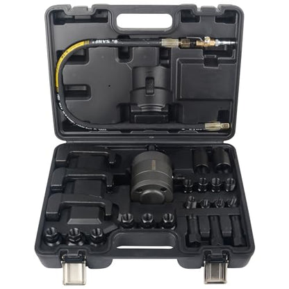 DAYUAN 24Pcs Pneumatic Diesel Injector Puller, Injector Puller Tool Kit | Air Vibration Injector Removal Tool, Seized Injector Removal, Compatible With Bosch Delphi Siemens Injectors, 20-30Nm Torque