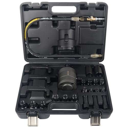 DAYUAN 24Pcs Pneumatic Diesel Injector Puller, Injector Puller Tool Kit | Air Vibration Injector Removal Tool, Seized Injector Removal, Compatible With Bosch Delphi Siemens Injectors, 20-30Nm Torque