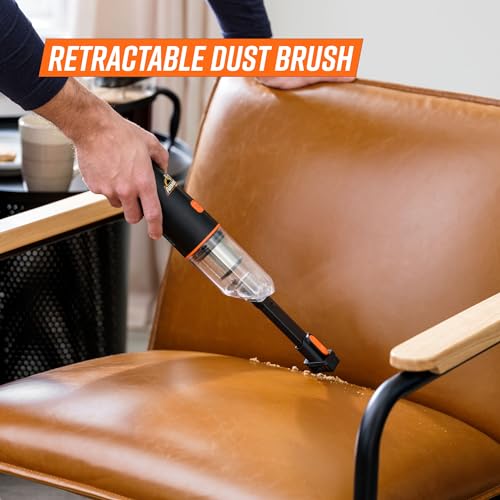 Armor All AA07V2 0901 Cordless Car Vacuum Handheld Mini Vacuum Cleaner for Car Interior Home, Orange - style: Cordless