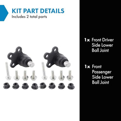 TRQ Front Lower Driver and Passenger Side Ball Joint Set Compatible with 2013-2022 Buick Encore 2012-2018 Chevrolet Sonic 2015-2022 Trax - style: PSA48841