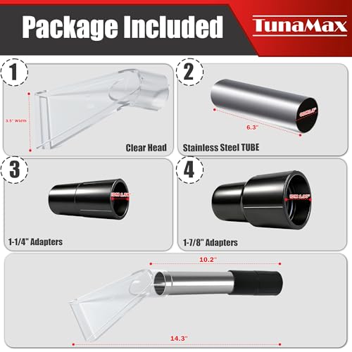 TunaMax Extractor Tool Hand Wand with Clear Head for Upholstery & Carpet Cleaning, Car Detailing Vacuum Wand for Portable Extractors & Truckmounts | Turn Shop Vac into an Extractor