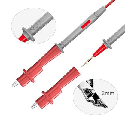 Goupchn 6PCS Multimeter Test Leads Kit for Electrical Testing | Push On Alligator Clips, Stackable Banana Plug to Test Hook Cable Set, 1000V 10A - style: P1506C