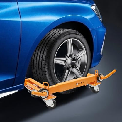 1T Hydraulic Car Wheel Dolly, Galvanized Heavy Duty Car Dolly Jack with Wheel for Vehicle Positioning & Jacking, Vehicle Positioning Jack for Moving Cars Trucks Trailers Motorcycles（Yellow）