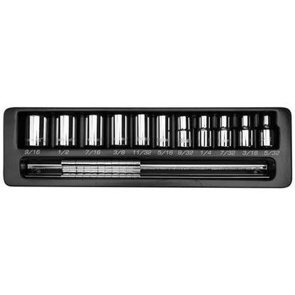 S04001 1/4" Drive Standard SAE Socket Set, 11 Piece, 6 Point - size: 1/4 Inch Drive, style: STANDARD