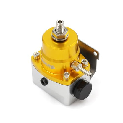 Adjustable Universal EFI Fuel Pressure Regulator Kit with 0-160psi Fuel Pressure Gauge and AN6-6AN Fuel Line Hose Fitting Connectors Kit (GLOD) - color: GLOD
