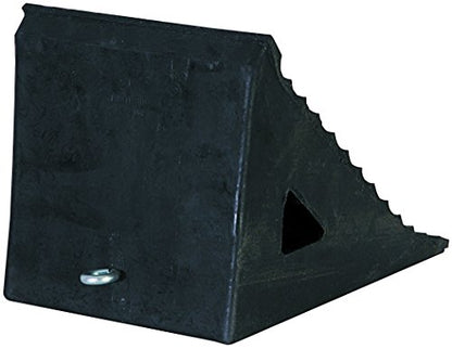 Buyers Products WC796R Reinforced Rubber Wheel Chock with Chain Eye, 7 x 9.5 x 7 in, Sun, Oil & Salt Resistant, Keeps Vehicles & Trailers in Place, Heavy Duty Wheel Chocks for Cars, Trucks & RVs