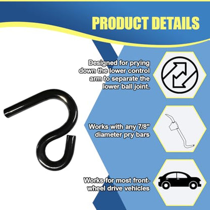 YoRise Automotive 6007 Lower Control Arm Prying Tool, High Strength Suspension Bushing Helper Remover, Specialty Vehicle Lower Ball Joint Repair Tool for 7/8 Inches Diameter Pry Bar(Black) - color: Black