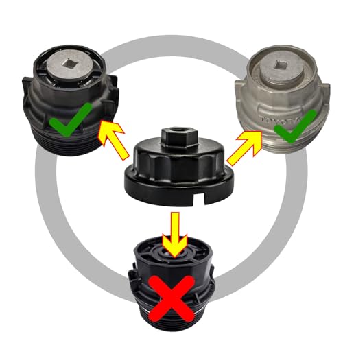 3mirrors Oil Filter Wrench, Oil Drain Tool Set Compatible with Toyota Lexus Scion Camry Tundra Highlander Sienna 2.0-5.7L Engine with 64mm Cartridge Style Oil Filter System