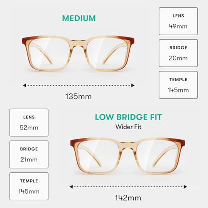 Stoggles Rectangle Z87.1 Certified Safety Glasses, Blue-Light, UV Blocking Lens, Top & Side Shield, Anti-Fog, Stylish Eyewear - color: Antique, size: Low Bridge Fit