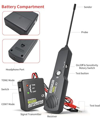 EM415Pro 6-42V Wire Tracer Car Electrical Circuit Breaker Finder