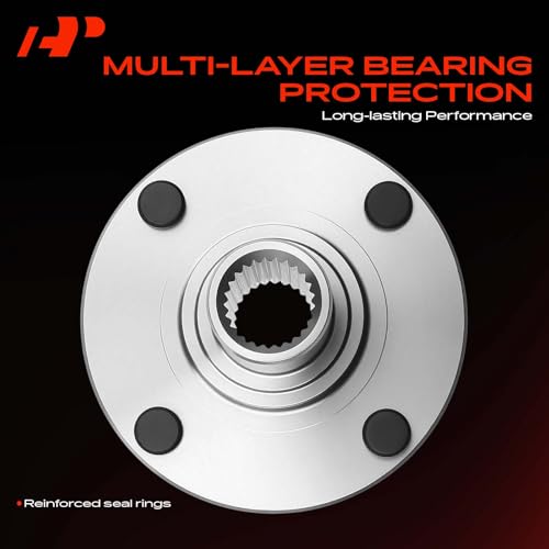 A-Premium Front Wheel Bearing and Hub Assembly Compatible with Ford Focus 2000-2011, w/5-Lug | for Focus 2000-2011, w/5-Lug, High Carbon Steel, Double-Lip Seal Ring, Heat-Resistant Grease