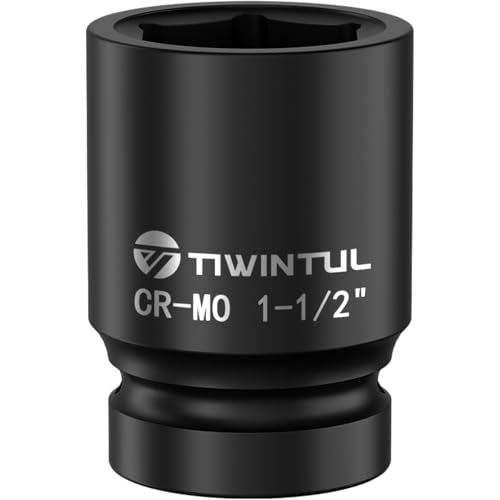 1-1/2" Impact Socket 1" Drive, 6 Point Design CR-MO ANSI Certified | Heavy Duty Socket 1 Inch Drive for Truck Wheel Hub Trailer Construction & Industrial Equipment - size: 1-1/2"(1 PCS)