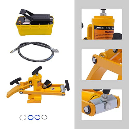 10000PSI Manual Tire Bead Breaker Tool Kit w/Hydraulic Metal Foot Pump and Air Hose Air Hydraulic Bead Breaker Portable Bead Breaking Tool