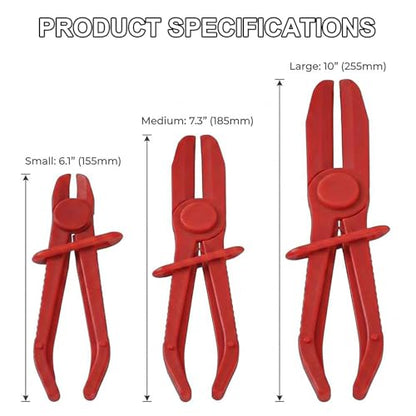3 PCS Hose Pinch Off Pliers, Plastic Clamp Pliers Set for Automotive Flexible Hoses, Gas Lines Radiator Brake Coolant and Fuel Lines