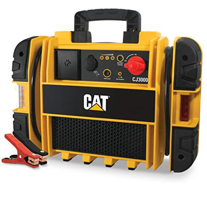CAT CJ3000 Professional Jump Starter 1000 Peak Amp Battery Booster, Built-In Power Switch, Battery Clamps, Yellow