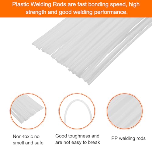 MECCANIXITY 30pcs 8 Inch Plastic Welding Rods PP Welding Strips Welder Rods for Plastic Welder,Car Bumper, Kayak Repair, White - color: White, size: 8 Inch