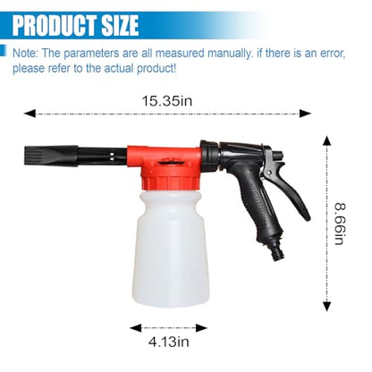 ZIMISI Car Wash Foam Gun, Foam Cannon for Hose, Professional Car Foam Sprayer with 6 Levels Foam Concentration, Spray Gun Cleaner, Connects to Any Garden Hose (Red) - color: Red