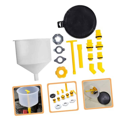 1 Set Automotive Coolant Filling Funnel Kit Tool for Mess Antifreeze Coolant Pouring Includes Flexible Hose Wide Mouth Funnels for Radiator Maintenance
