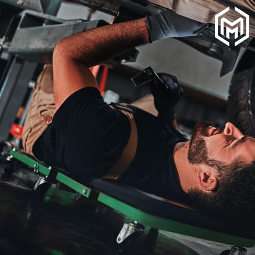 M-AUTO Foldable Z Creeper 2-in-1 Rolling Folding Car Creeper & Seat, 36" Adjustable Roller Garage Chair Lay Down or Sit, 330LBS Capacity Under Car Roller Creeper with 6 Swivel Casters, Green - color: Green, size: 36"