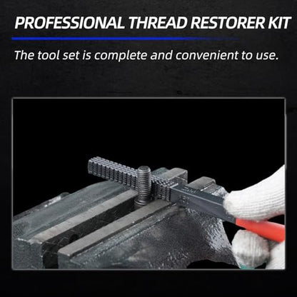 15 PCS Metric Thread Chaser & Restorer Tool Set | M6-M12 Rethreading Repair Kit for Automotive Fastener Maintenance - size: 15 Pcs