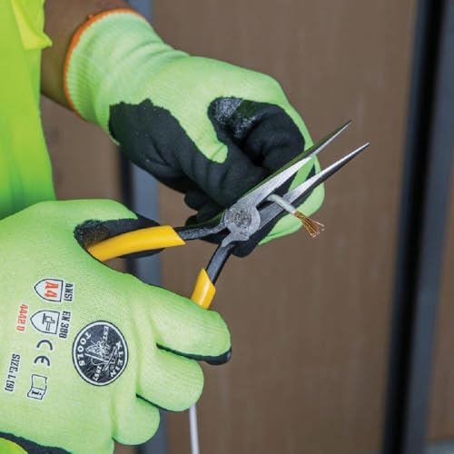 Klein Tools D203-7 Needle Nose Pliers, Long Nose Stripping Side Cutters, Induction Hardened and Heavier for Increased Cutting Power, 7-Inch - size: 7-Inch