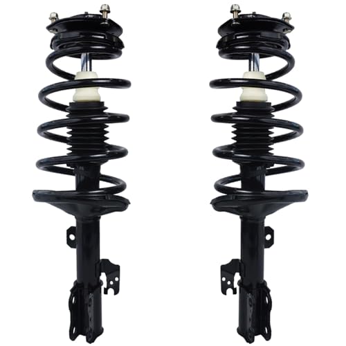 Detroit Axle - FWD Front Steering Knuckles & Wheel Hub Bearings + Struts and Coil Spring Replacement for 2004-2010 Toyota Sienna - 4pc Set - size: 4QU48619/ Big strut kit