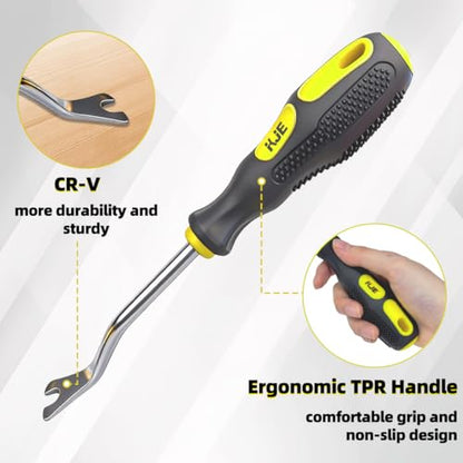 KJE 6-Piece Auto Trim Removal Tool Set with Soft Grip Handles | Car Trim Removal Tool Kit for Interior Panel and Clip Fastener Removal with Storage Bag